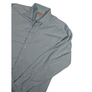 Tommy Bahama Mens Light Blue Pinstripe Long Sleeve Button Down Shirt 16.5 34-35